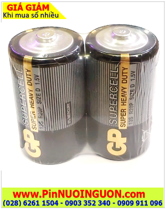 GP Supercell 13S R20P _Pin đại D 1.5v GP Supercell 13S R20P Super Heavy Duty / LOẠI Vỉ 2viên